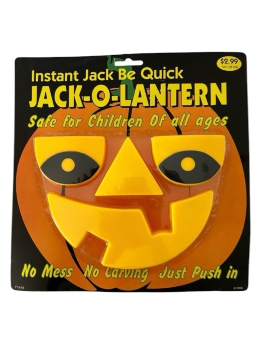 Vintage (1995) Jack-O-Lantern Instant Pumpkin Face Kit for Halloween - NWT